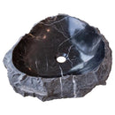 Black Turkish Marble Natural Stone Handcrafted Vessel Sink 17x17x5