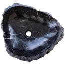 Black Turkish Marble Natural Stone Handcrafted Vessel Sink 17x17x5
