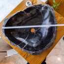 Black Turkish Marble Natural Stone Handcrafted Vessel Sink 17x17x5