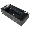 Toros Black Marble Rectangular Wall-mount Bathroom Sink (W)16" (L)36" (H)10" angle view2