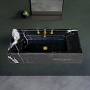 Toros Black Marble Rectangular Wall-mount Bathroom Sink (W)16" (L)36" (H)10"  bathroom view