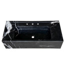 Toros Black Marble Rectangular Wall-mount Bathroom Sink (W)16" (L)36" (H)10" top angle view