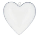 Set of 6 Clear Plastic Heart Ornaments DIY Craft 3 Inches