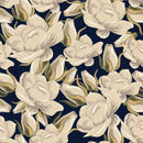 Dark Wallpaper with Beige Flowers