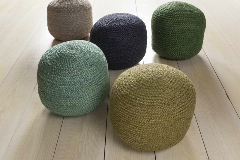 Kaumakani Jute Pouf in Dark Blue