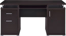 55 Inch Modern Wood Desk With 2 Drawers For Home Office