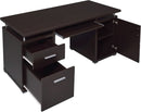 55 Inch Modern Wood Desk With 2 Drawers For Home Office