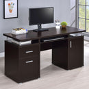 55 Inch Modern Wood Desk With 2 Drawers For Home Office