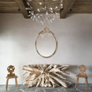 Traditioanl Oval Mirror With Wood Frame Rustic Decor Wall Mirror