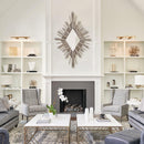 Traditioanl Wood Rhombus Mirror Wall Decor