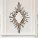 Traditioanl Wood Rhombus Mirror Wall Decor