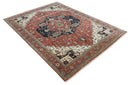 Traditional 9.11x13.8 Hand knotted Premium Fine Brown, Black and Ivory wool Area Rug