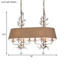 DecorBites™ Traditional Flaxen Fabric Pendant Lamp with Crystal Accents - 8-Light Island Hanging Fixture
