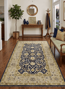 Traditional Black and Olive Hand Tufted 5x8 Wool Area Rug