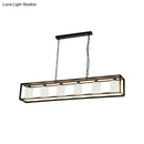 DecorBites™ Traditional Black/Brass Island Pendant Light with Opal Glass - 5/6 Lights