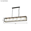 DecorBites™ Traditional Black/Brass Island Pendant Light with Opal Glass - 5/6 Lights