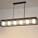 DecorBites™ Traditional Black/Brass Island Pendant Light with Opal Glass - 5/6 Lights