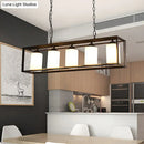 DecorBites™ Traditional Black/Brass Island Pendant Light with Opal Glass - 5/6 Lights