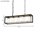 DecorBites™ Traditional Black/Brass Island Pendant Light with Opal Glass - 5/6 Lights