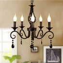 Traditional black crystal pendant chandelier – bedroom wrought iron light