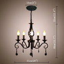 Traditional black crystal pendant chandelier – bedroom wrought iron light