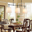 Traditional black & gold fabric pendant lighting dining room 3 lights
