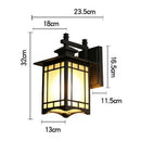 Traditional black led wall lamp garden lantern with frosted glass
