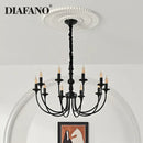 Traditional black metal chandelier 9 light dining room pendant lights