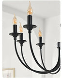 Traditional black metal chandelier 9 light dining room pendant lights