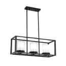 Traditional black rectangle frame pendant light dining room fixture