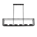 Traditional black rectangle frame pendant light dining room fixture