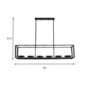 Traditional black rectangle frame pendant light dining room fixture