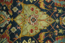 Traditional Blue and Gold Multi Sizes Antique Style Hand knotted Oushak Area Rug