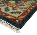 Traditional Blue and Gold Multi Sizes Antique Style Hand knotted Oushak Area Rug