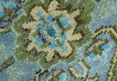 Traditional Blue And Gray Oushak Hand knotted Wool Area Rug