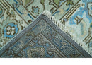Traditional Blue And Gray Oushak Hand knotted Wool Area Rug