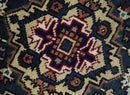 Traditional Blue, Beige and Ivory Heriz Serapi Hand knotted 2.7x7.9 wool Area Rug