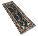 Traditional Blue, Beige and Ivory Heriz Serapi Hand knotted 2.7x7.9 wool Area Rug