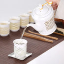 DecorBites™ Blue White Porcelain Tea Pot 660ml - Traditional Chinese Kung Fu Teaware