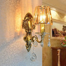 DecorBites™ Traditional Brass 1-Light Candle Wall Sconce with Clear Crystal Shade