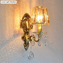 DecorBites™ Traditional Brass 1-Light Candle Wall Sconce with Clear Crystal Shade