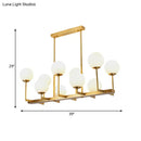 Traditional brass opal glass island pendant light dining room