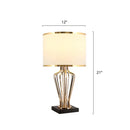 Traditional brass table light with drum shade for living room