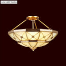 DecorBites™ 23.5"/32" W 6/9-Light Semi Flush Mount Umbrella Frosted Glass Light, Traditional Brass Style