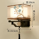 Traditional bronze floral elegant fabric wall lamp bedroom lighting