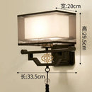 Traditional bronze floral elegant fabric wall lamp bedroom lighting