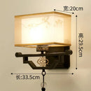 Traditional bronze floral elegant fabric wall lamp bedroom lighting
