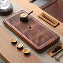 DecorBites™ Bamboo Tea Tray Dual Purpose Kung Fu Tea Set Water Storage Tea Board