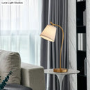 Traditional bucket brass table lamp bedroom gold metal lighting