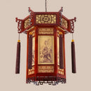 Traditional chinese bamboo lantern pendant light for dining room